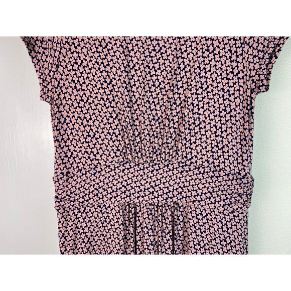 Boden Women's 10L Blue Pink Floral Cap Sleeve Stretch A-Line Dress - Picture 4 of 8